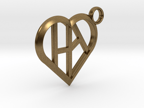 Heart of love keychain [customizable] in Natural Bronze