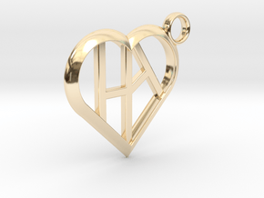 Heart of love keychain [customizable] in 14K Yellow Gold