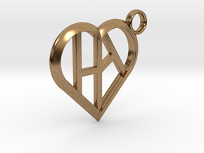 Heart of love keychain [customizable] in Natural Brass
