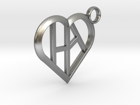 Heart of love keychain [customizable] in Natural Silver