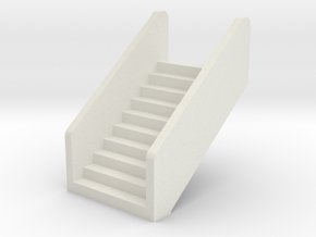 N Scale Station Stairs H12.5W12.5mm in White Natural Versatile Plastic