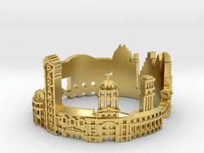 Austin Texas Skyline - Cityscape Ring in Polished Brass: 8 / 56.75