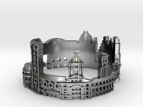 Austin Texas Skyline - Cityscape Ring in Polished Silver: 8 / 56.75