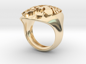 face extruded size 7 in 14K Yellow Gold