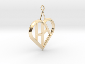 Heart of love pendant [customizable] in 14K Yellow Gold