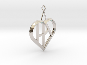 Heart of love pendant [customizable] in Platinum