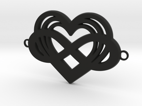 Multi-heart Polyamory Bracelet Charm in Black Premium Versatile Plastic