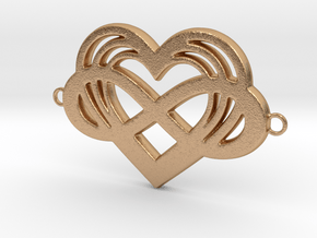 Multi-heart Polyamory Bracelet Charm in Natural Bronze