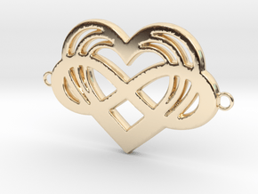 Multi-heart Polyamory Bracelet Charm in 14k Gold Plated Brass