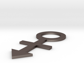 lawal 108 mm androgynous symbol  in Polished Bronzed-Silver Steel