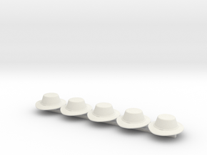 5 x Landsknecht Hat in White Premium Versatile Plastic
