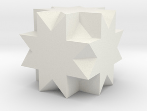 Great Cubicuboctahedron - 1 inch in White Natural Versatile Plastic