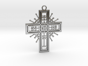 Sacred Cross Radiance in Antique Silver