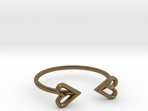 FLYHIGH: Open Heart Skinny Bracelet in Natural Bronze