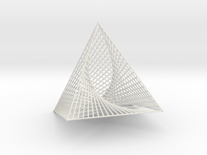 Square Pyramid 1 Curve Stitching in White Natural Versatile Plastic