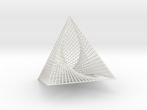 Square Pyramid 1 Curve Stitching in White Natural Versatile Plastic
