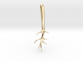 Spiny Bead - Jewelry Pendant 3D Model with Barb in 14K Yellow Gold