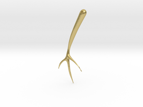 Barbed Bead - Jewelry Pendant 3D Model with Thorn in Natural Brass