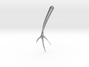Barbed Bead - Jewelry Pendant 3D Model with Thorn in Natural Silver