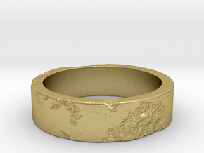 Rock Ring_R01 in Natural Brass: 6 / 51.5