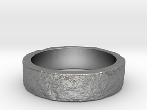 Rock Ring_R02 in Natural Silver: 6 / 51.5