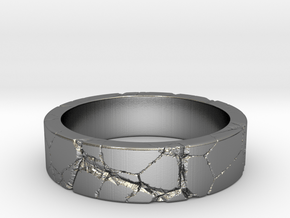 Rock Ring_R04 in Polished Silver: 8 / 56.75