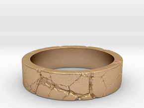 Rock Ring_R04 in Natural Bronze: 6 / 51.5