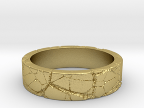 Rock Ring_R05 in Natural Brass: 6 / 51.5
