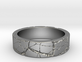 Rock Ring_R05 in Natural Silver: 6 / 51.5
