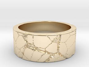 Rock Ring_R06 in 14k Gold Plated Brass: 6 / 51.5