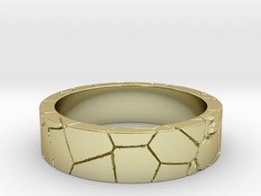 Rock Ring_R07 in 18k Gold Plated Brass: 8 / 56.75