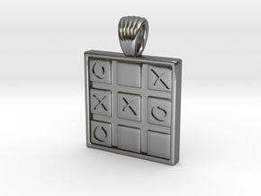 Tic Tac Toe [pendant] in Polished Silver