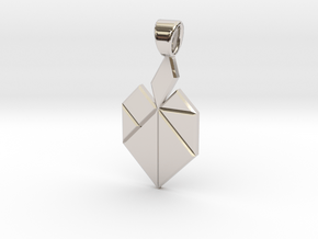 Apple tangram [pendant] in Rhodium Plated Brass