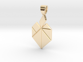 Apple tangram [pendant] in 14k Gold Plated Brass