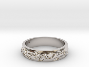 AB053 Floral Band in Platinum