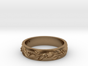 AB053 Floral Band in Natural Brass