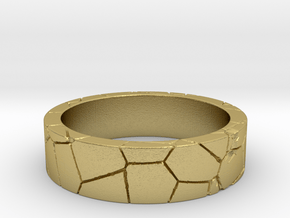 Rock Ring_R07 in Natural Brass: 6 / 51.5