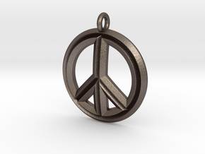 Peace in Polished Bronzed Silver Steel