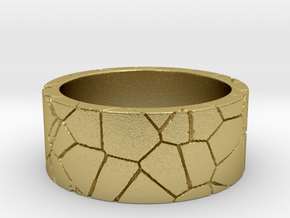 Rock Ring_R09 in Natural Brass: 6 / 51.5