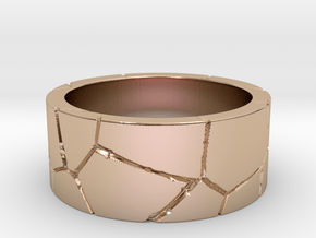 Rock Ring_R10 in 14k Rose Gold Plated Brass: 8 / 56.75