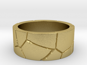 Rock Ring_R10 in Natural Brass: 6 / 51.5