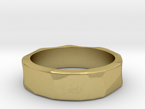 Rock Ring_R12 in Natural Brass: 6 / 51.5