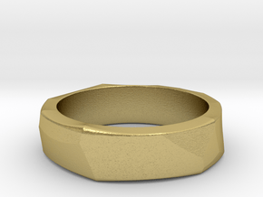 Rock Ring_R13 in Natural Brass: 6 / 51.5