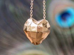 Origami Heart in 14k Gold Plated Brass