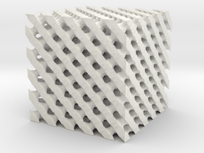 Cube Lattice in White Natural Versatile Plastic