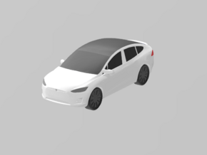 Tesla Model X 1/56 in White Natural Versatile Plastic