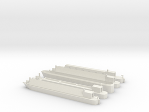 T gauge 1.450 Canal Narrow Boats x5 types in White Natural Versatile Plastic