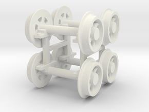 curly spoke inside bearings wheels x4 in White Natural Versatile Plastic