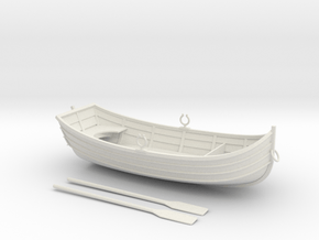 Miniature Rowboat in White Natural Versatile Plastic