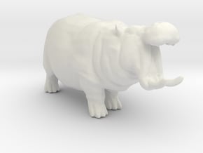 Hippopotamus Attack miniature model fantasy games in White Natural Versatile Plastic